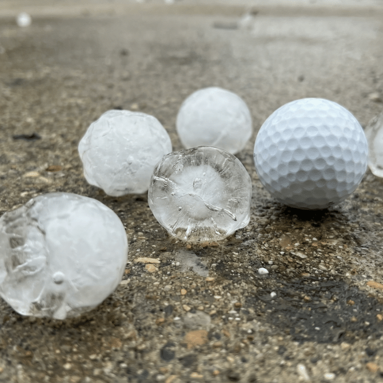 Hail Size Chart for Roof Damage in Nixa